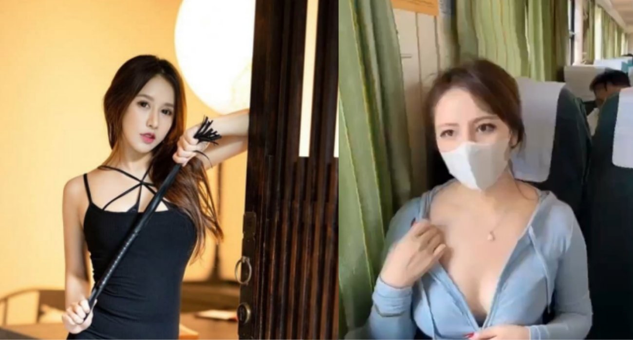 夫妻情趣升华 淫妻网约车内完全露出指交 爽到口罩都脱了