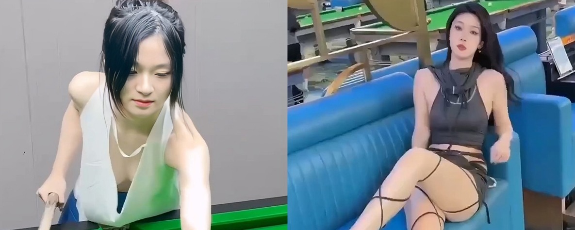 球桌上肆意裸露 让你感受一杆进洞  SLikv台球厅男子花重金安排八个助教群p凌辱