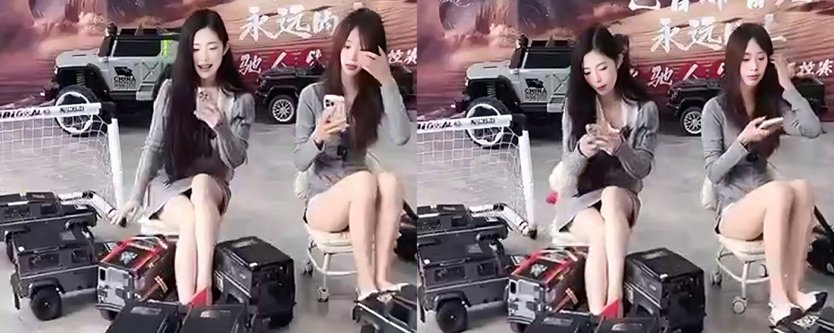 第一视角感受主播的裙底风光  抖音网红喵喵利用遥控车的摄像功能 让粉丝付费观赏骚逼