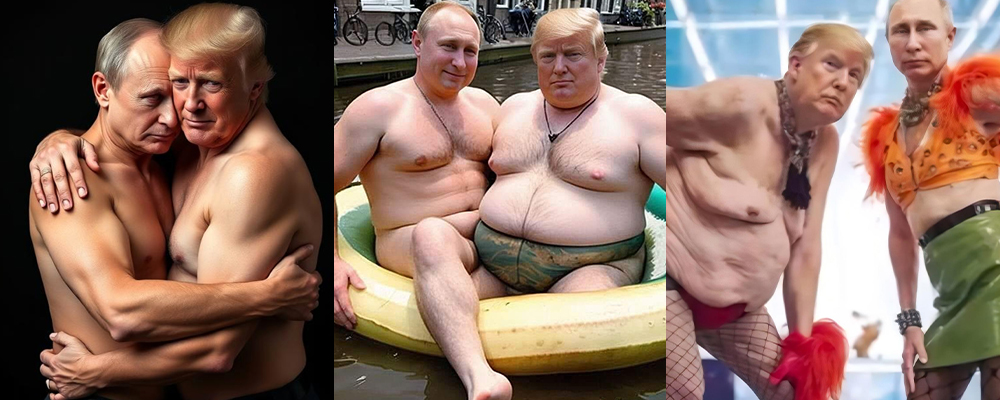 继马斯克舔脚事件后特朗普再出恶搞 与普京大帝国会上激情拥吻 现场甜蜜程度堪比情侣 