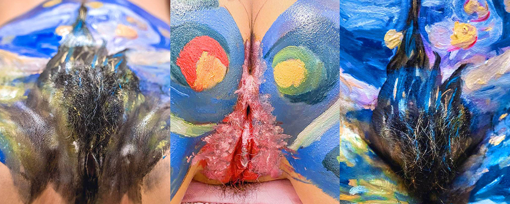 来自艺术生的情趣游戏 绘画大神在女神身体上练习人体彩绘 当颜色与骚穴融合 究竟会擦住怎样的火花