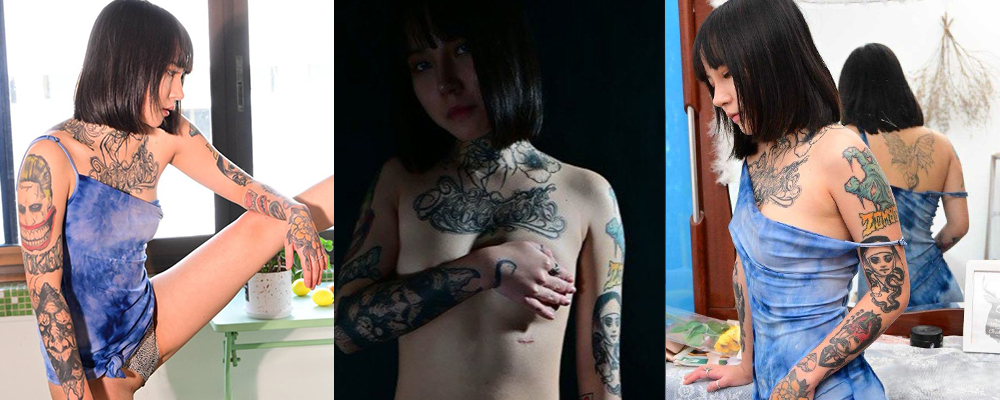 纹身辣妹全裸展示傲人身材 妖娆动作频出下贱媚态诱惑无比 重庆观音桥化妆店店员张佳下海私拍流出