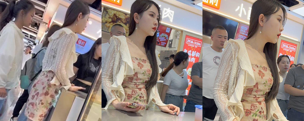 偷拍大神抄底包臀裙性感少妇 身穿肉色丝袜叉开玉腿买奶茶  发现被偷拍后主动露出小穴发骚