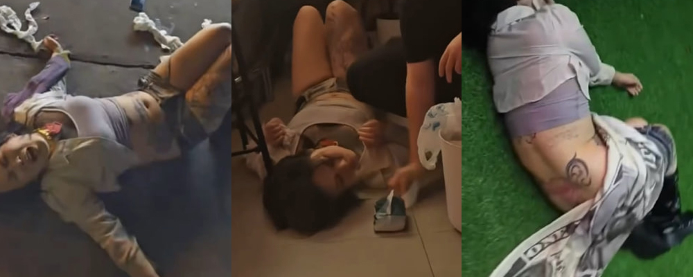 浩南酒吧门口惊现巨乳纹身契约兽 酒醉昏迷后露出肥臀鲍鱼狂吐不止 全程衣不遮体供人观赏