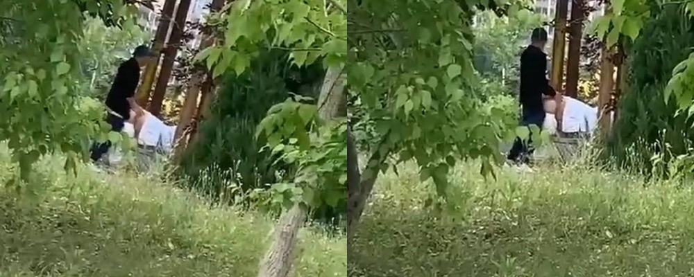 小情侣在春暖花开公园内进行野战   看样子老汉推车越来越困难  肏得母狗一点感觉都没有