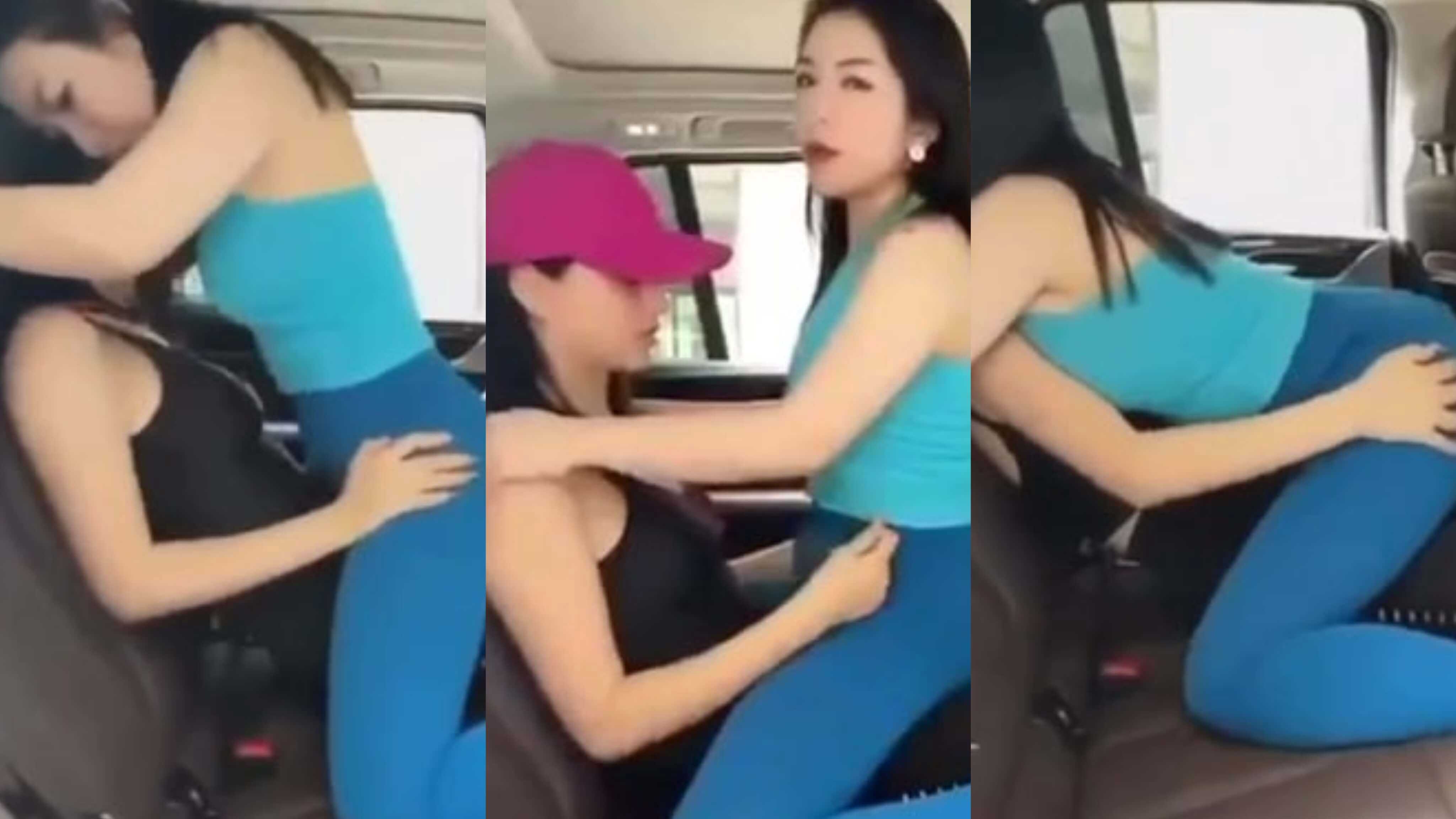 热心姐姐见路边情侣车震技术差 直接骑上女的教学车震